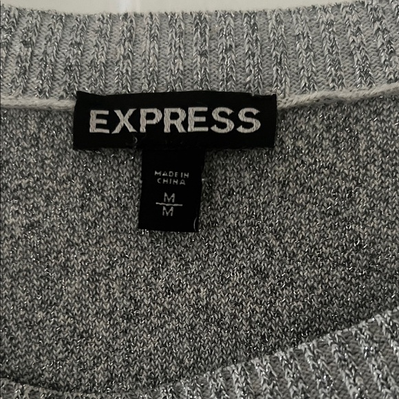Express Women's Light Gray Crew Neck Sweater - Picture 5 of 5